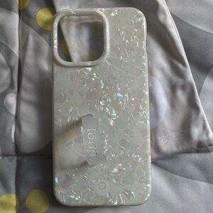 Loopy White Opal Shell iPhone 15 Pro Max phone case